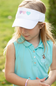 Pastel Hearts Bow Visor (Youth/Junior)
