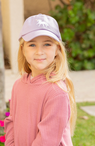Rainbow Unicorn Bow Baseball Hat (Baby/Toddler, Youth)