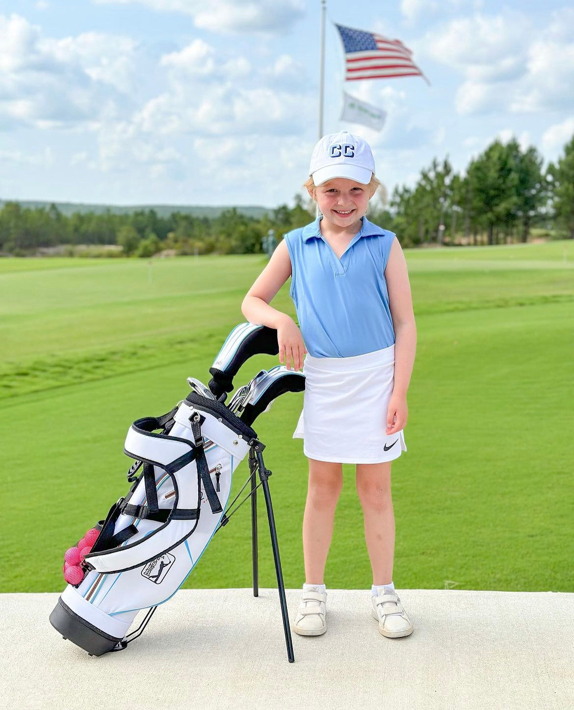 Customizable Bow Baseball Hat in Winnie White (Girls)