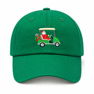 Santa Golf Cart Baseball Hat