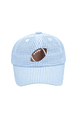 Blue Seersucker Football Baseball Hat (Baby/Toddler, Youth)