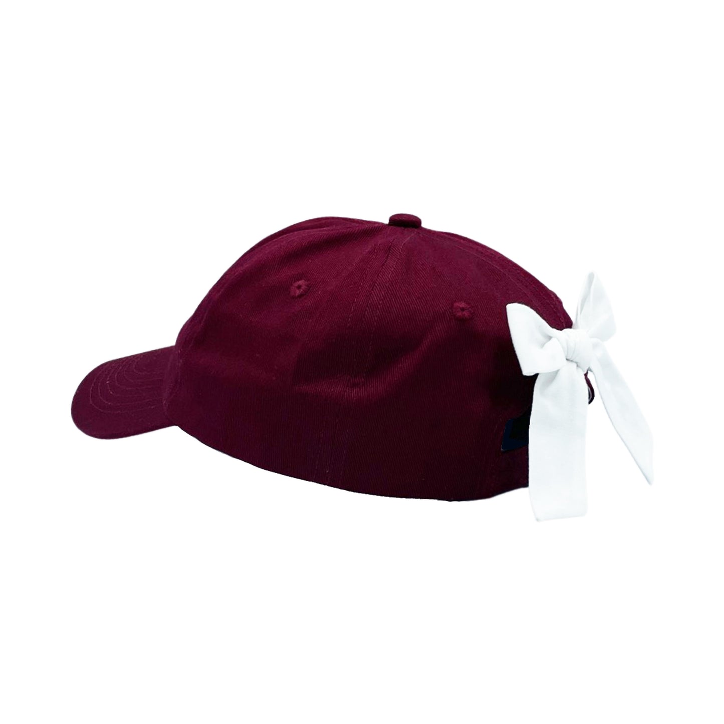 Customizable Bow Baseball Hat in Gracie Garnet (Women)