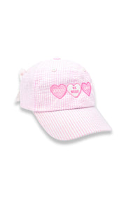 Candy Hearts Bow Baseball Hat (Baby/Toddler, Youth)
