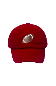 Red Football Bow Baseball Hat (Baby/Toddler, Youth)