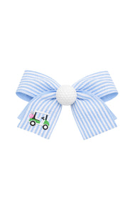 Golf Ball Seersucker Hair Bow