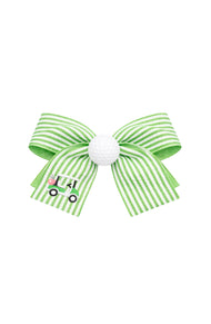 Golf Ball Seersucker Hair Bow
