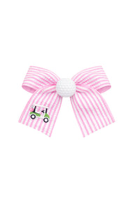 Golf Ball Seersucker Hair Bow