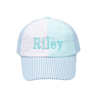 Customizable Baseball Hat in Multicolor Seersucker (Baby/Toddler) - Dropship
