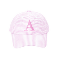 Customizable Bow Baseball Hat in Pink Seersucker (Baby/Toddler, Youth)