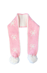 Pink Bows Bobble Hat/Mittens/Scarf Bundle