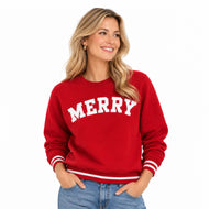 Adult Merry Striped Sweatshirt