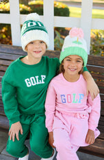 Green GOLF Bobble Hat Bundle
