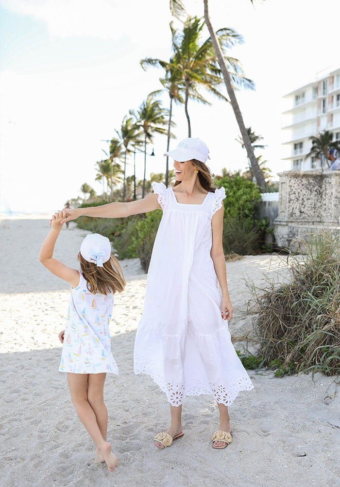 Customizable Bow Baseball Hat in Winnie White (Girls)