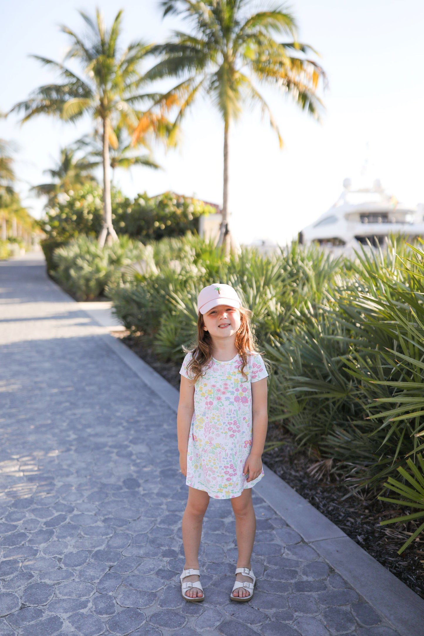 Palm Tree Bow Baseball Hat (Girls)