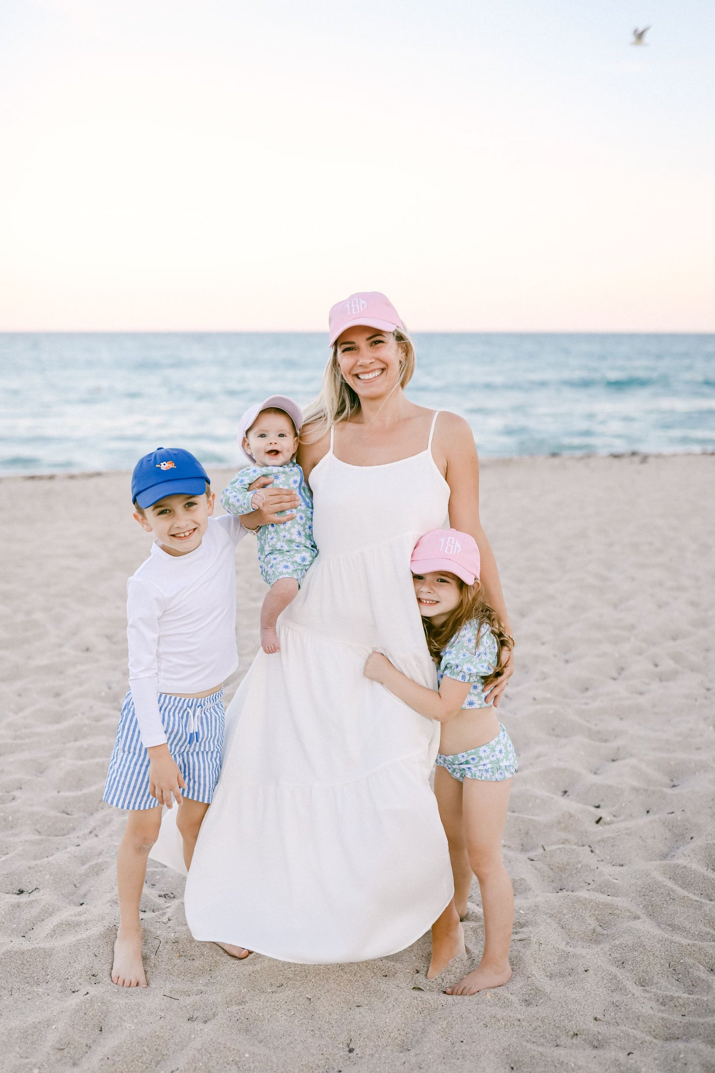 Customizable Baseball Hat in Seersucker Pink (Baby)