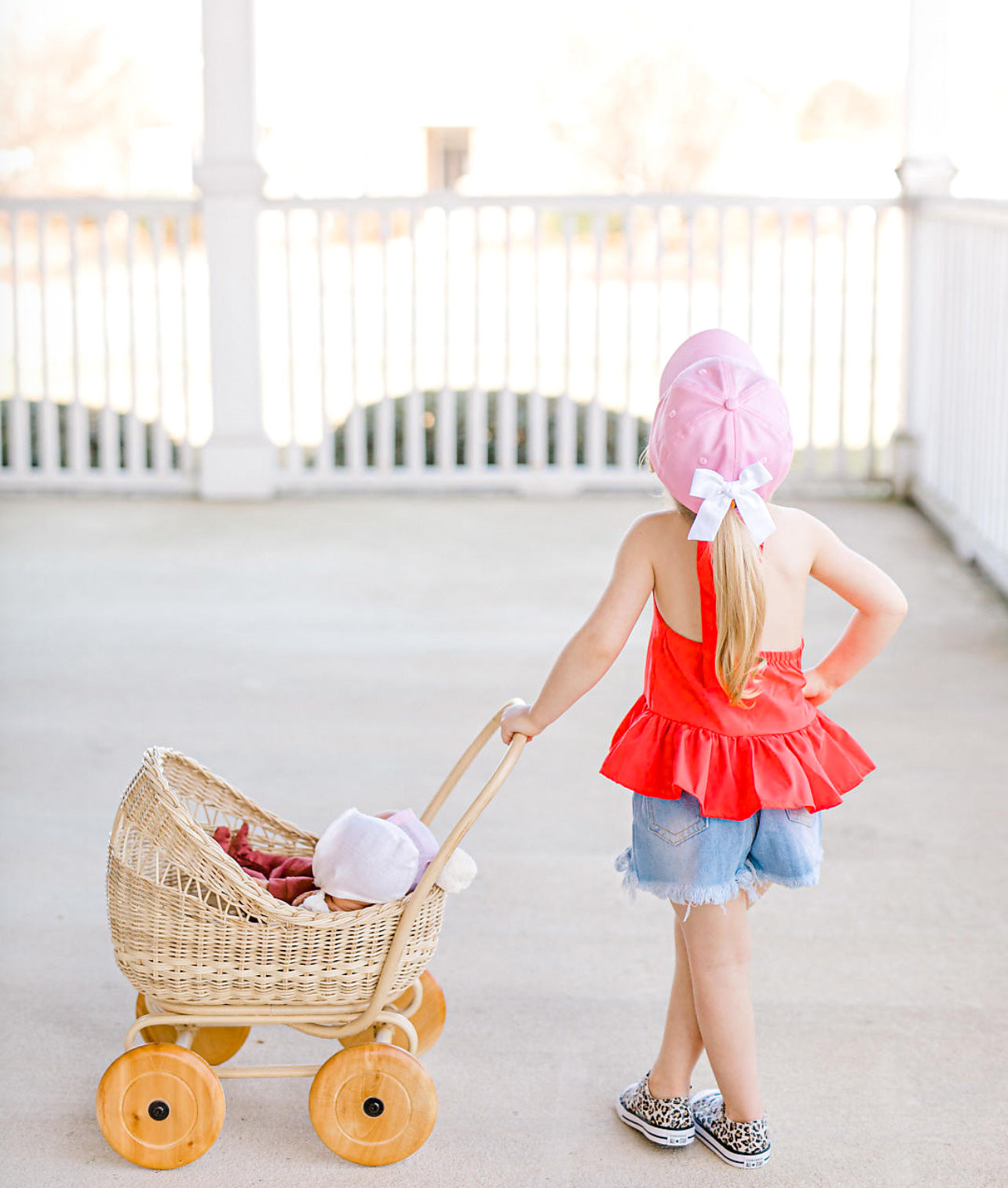Ruffle Swimsuit Bow Baseball Hat (Girls)