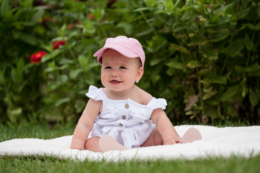 Customizable Bow Baseball Hat in Palmer Pink (Baby)
