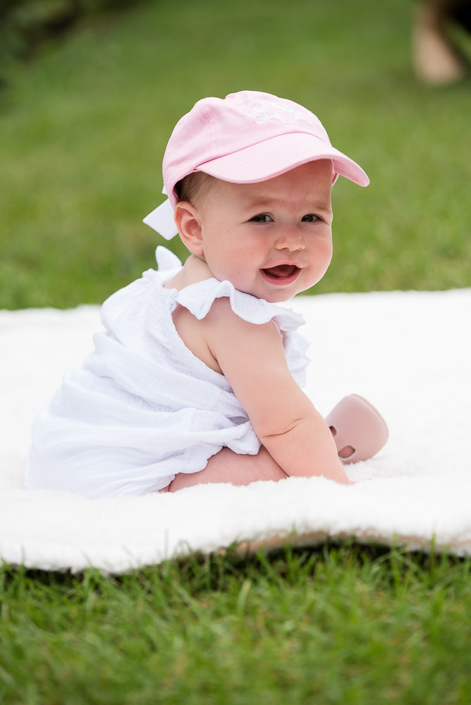 Customizable Bow Baseball Hat in Palmer Pink (Baby)
