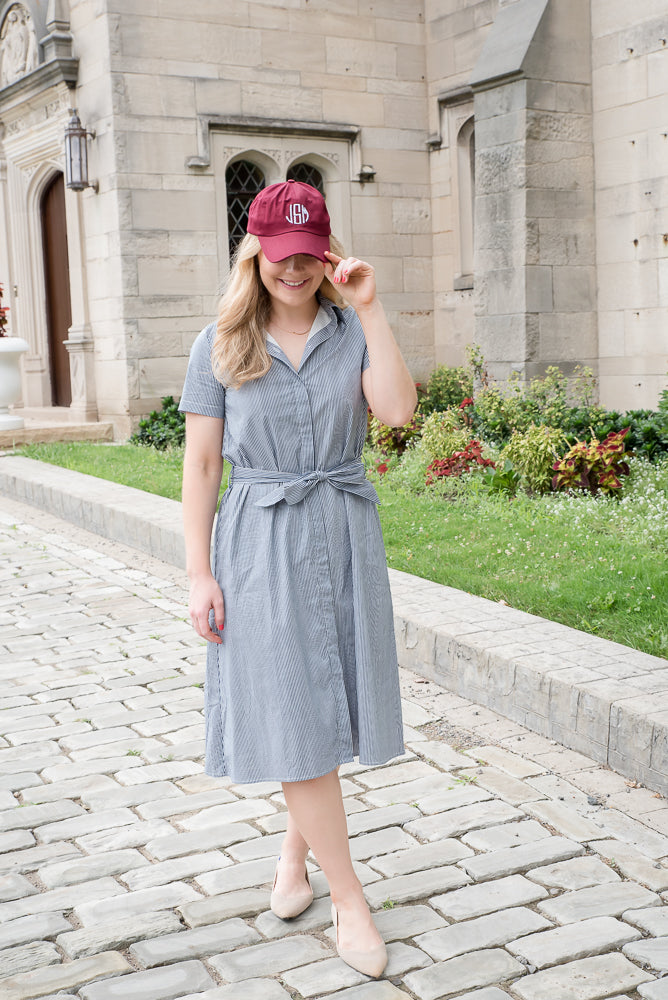 Customizable Bow Baseball Hat in Gracie Garnet (Women)
