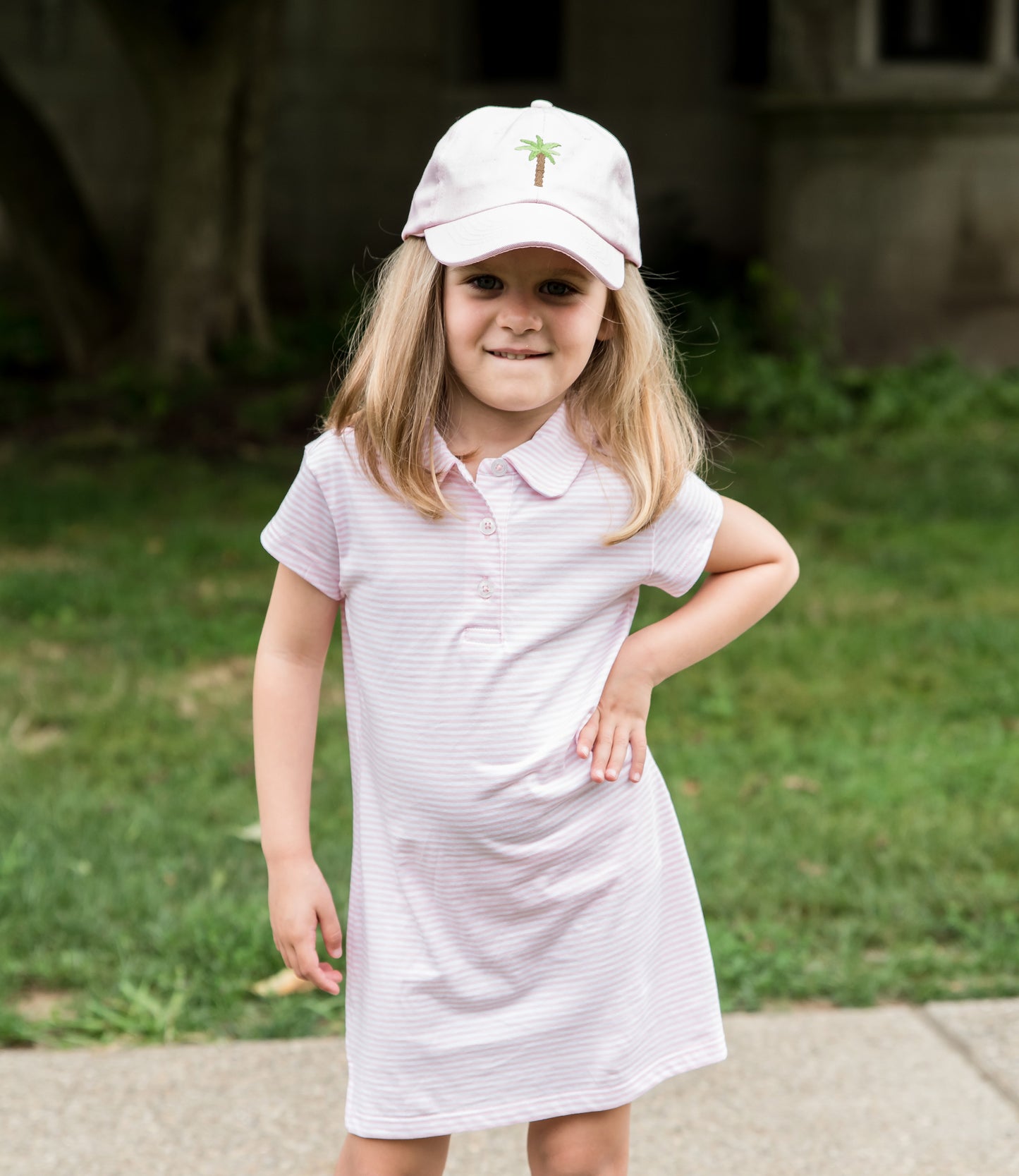 Palm Tree Bow Baseball Hat (Girls)