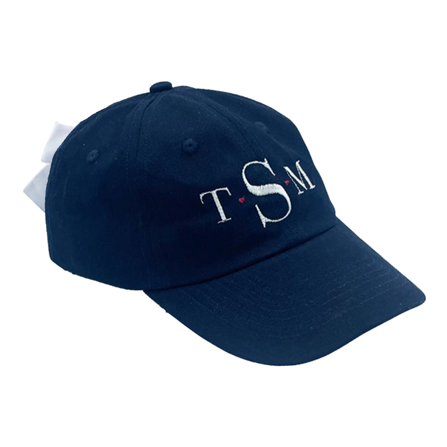 Customizable Bow Baseball Hat in Nellie Navy (Girls)