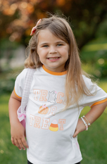 Trick-or-Treat Halloween Bow T-Shirt (Girls)