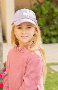 Rainbow Unicorn Bow Baseball Hat (Baby/Toddler, Youth)
