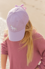 Rainbow Unicorn Bow Baseball Hat (Baby/Toddler, Youth)