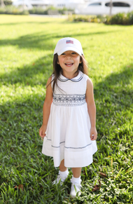 American Flag Bow Baseball Hat (Baby/Toddler)