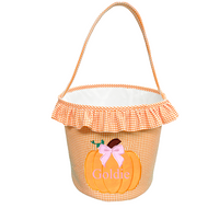 Customizable Ruffled Bow Pumpkin Tote