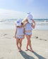 Customizable Bow Baseball Hat in Winnie White, Blue Bow (Girls)