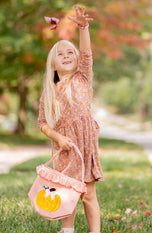 Customizable Ruffled Bow Pumpkin Tote
