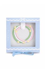 Pink/White/Green Hearts Bracelet Gift Set