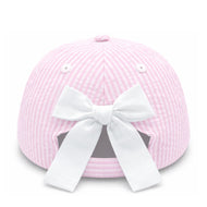 Ghost Seersucker Bow Baseball Hat