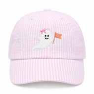 Ghost Seersucker Bow Baseball Hat