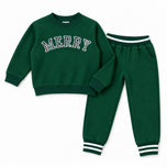 Merry Sweatshirt & Jogger Set, Green