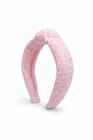 Pink Tweed Knot Headband