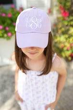 Customizable Bow Baseball Hat in Lavender (Youth)