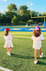 Red Football Bow Baseball Hat (Baby/Toddler, Youth)