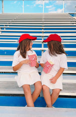 Red Football Bow Baseball Hat (Baby/Toddler, Youth)