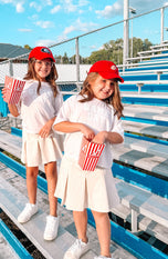 Red Football Bow Baseball Hat (Baby/Toddler, Youth)