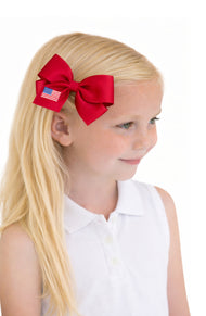 American Flag Hair Bow