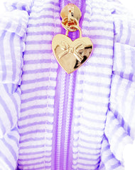 Seersucker Heart Purse, Lavender