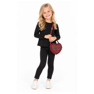 Heart Purse, Red Plaid