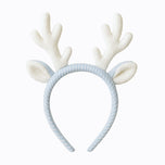Blue Seersucker Reindeer Headband