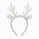 Blue Seersucker Reindeer Headband