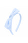 Seersucker Bow Headband in Blue/White