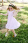 Seersucker Bow Headband in Pink/White