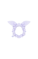 Seersucker Bow Scrunchie in Lavender/White