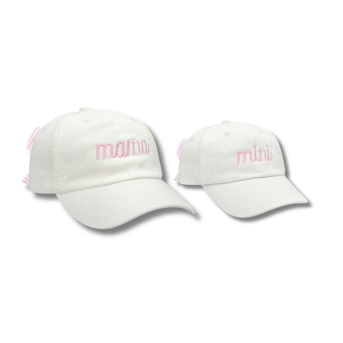Mama & Mini Bow Baseball Hat Set (Baby & Adult, Youth 